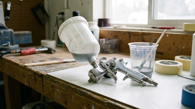 Gravity spray gun
